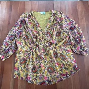Anthropologie Floral Top